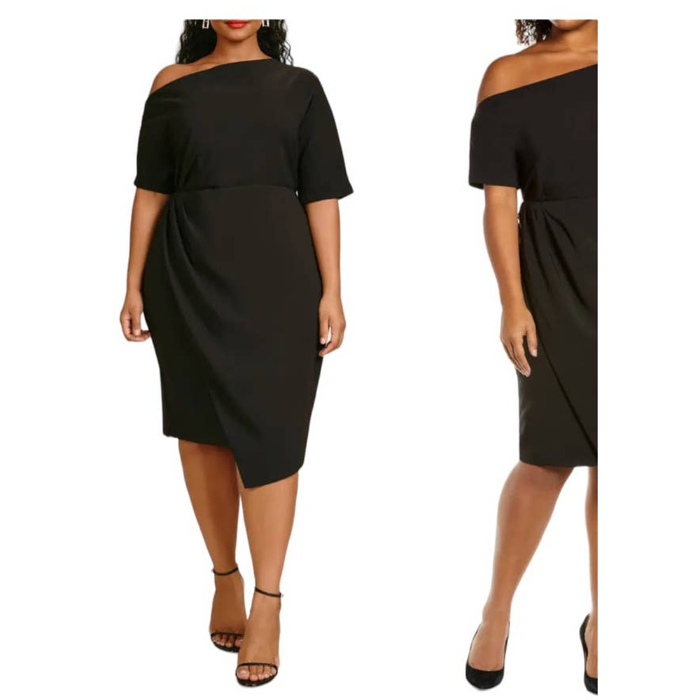 11 Honore dress black Adeline One shoulder size 12